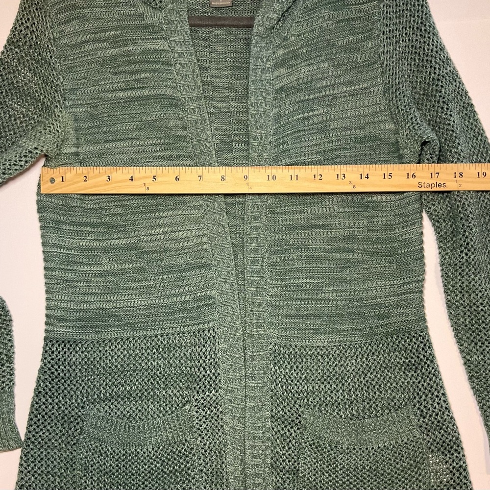 Natural Reflections Green Hoodie Tunic Length Cardigan - Picture 5 of 7